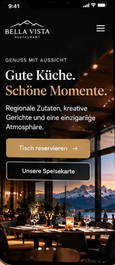 Gastronomy demo project showing the homepage of a fictional restaurant.
